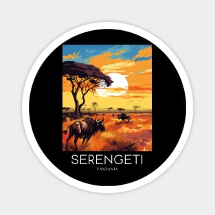 A Pop Art Travel Print of the Serengeti National Park - Tanzania Magnet